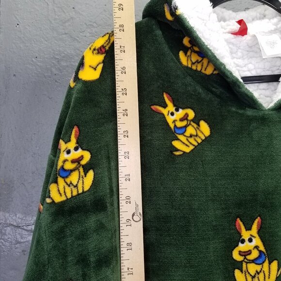 OODIE Oversized Hoodie Kids Age 4-13 yrs German Shepherd Dog Green Fleece Comfy - Picture 11 of 13